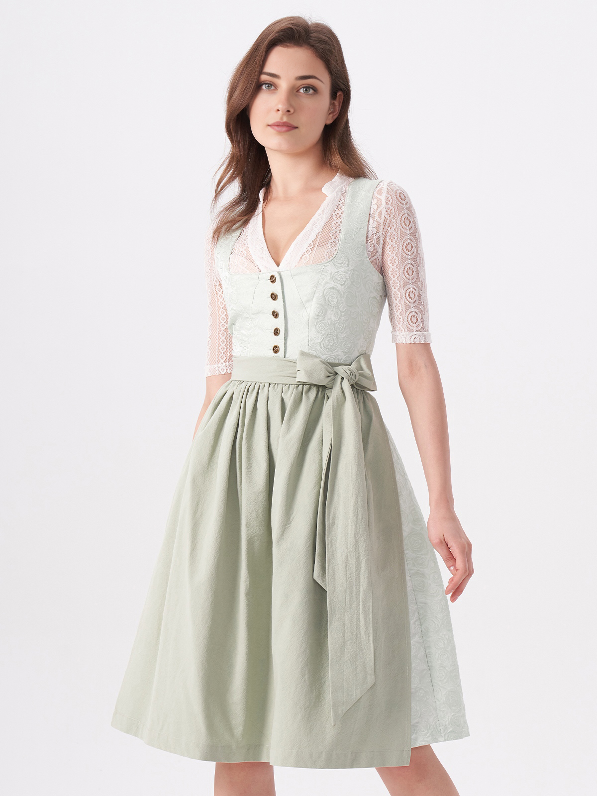 Beige Dirndlkleid mit natürlicher Eleganz