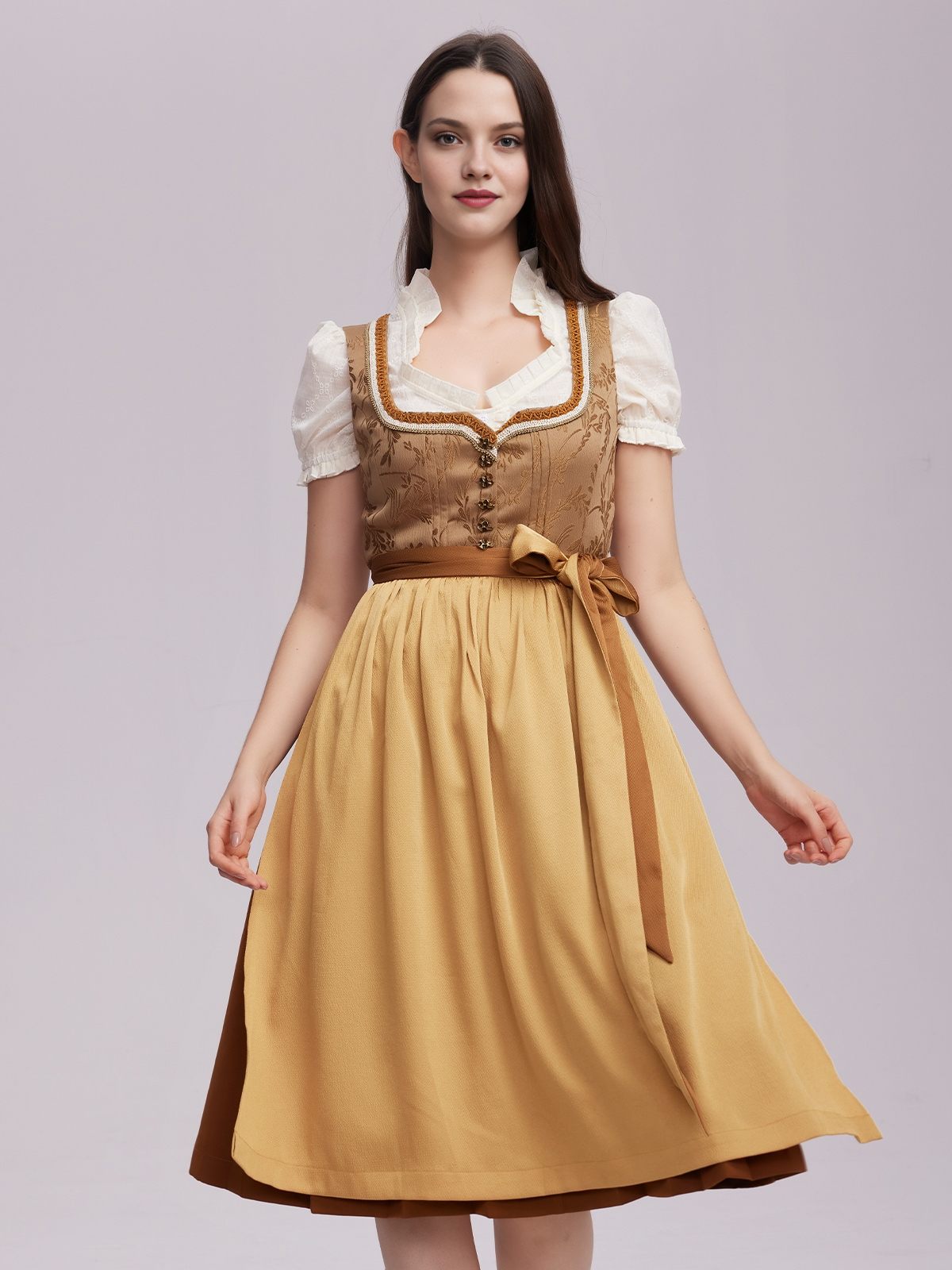 Dirndl Wildleder in Gelb