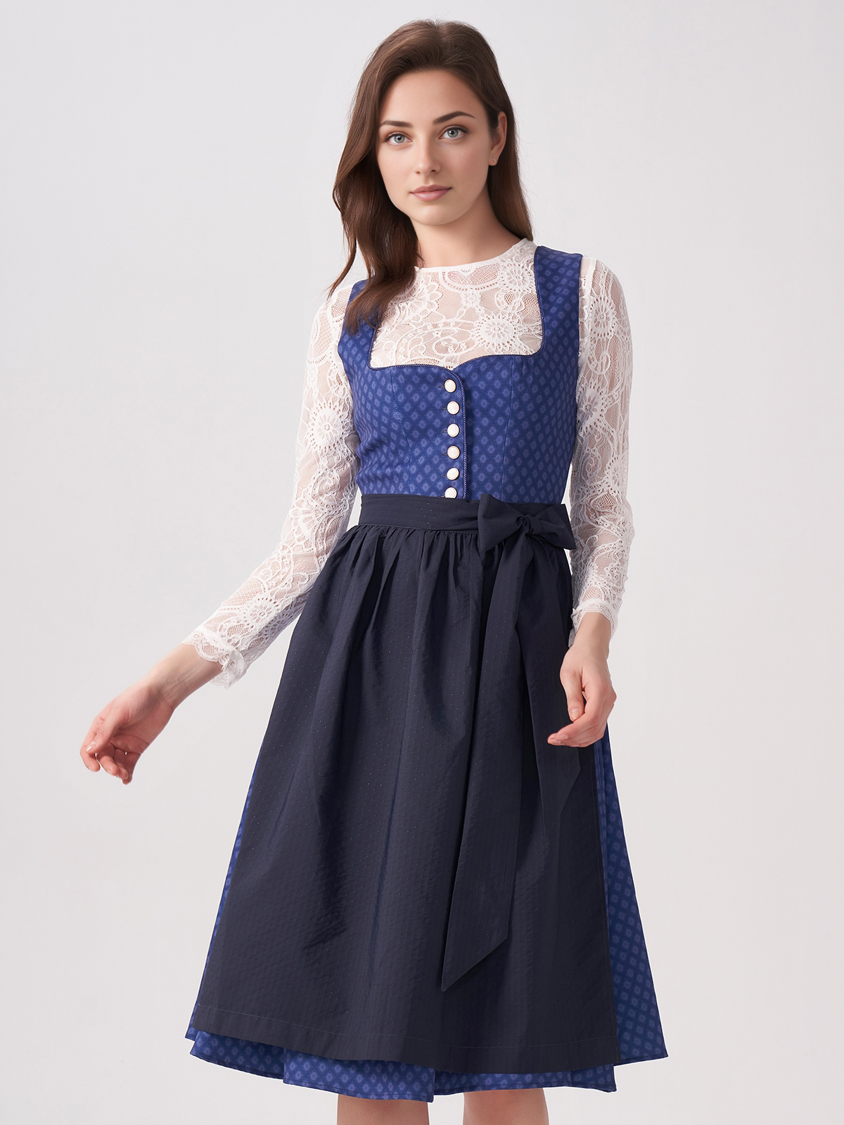 Moderne Dirndlbluse in Blau