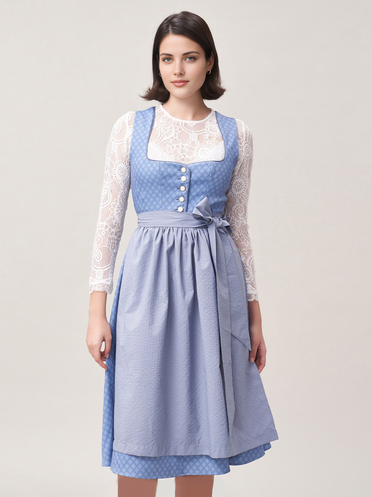 Rot-grünes Dirndl in modernem Design