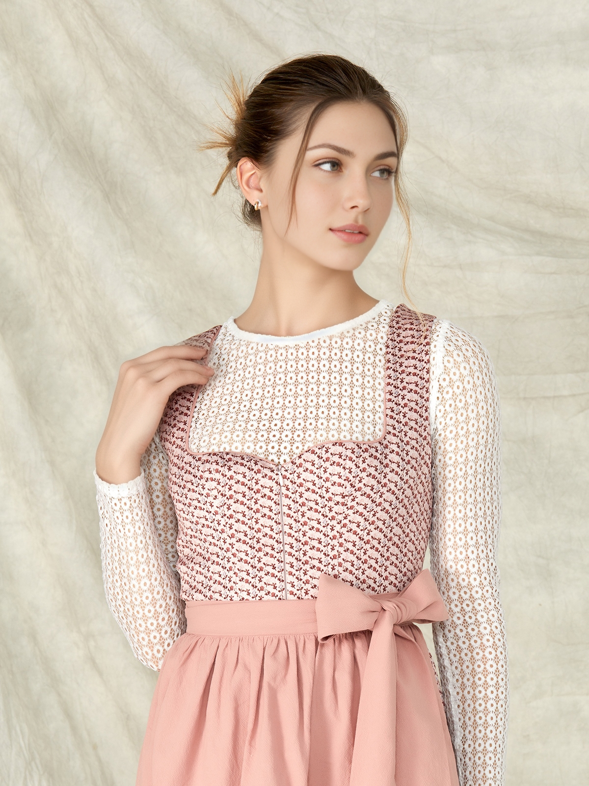Dirndl Grün Rosa
