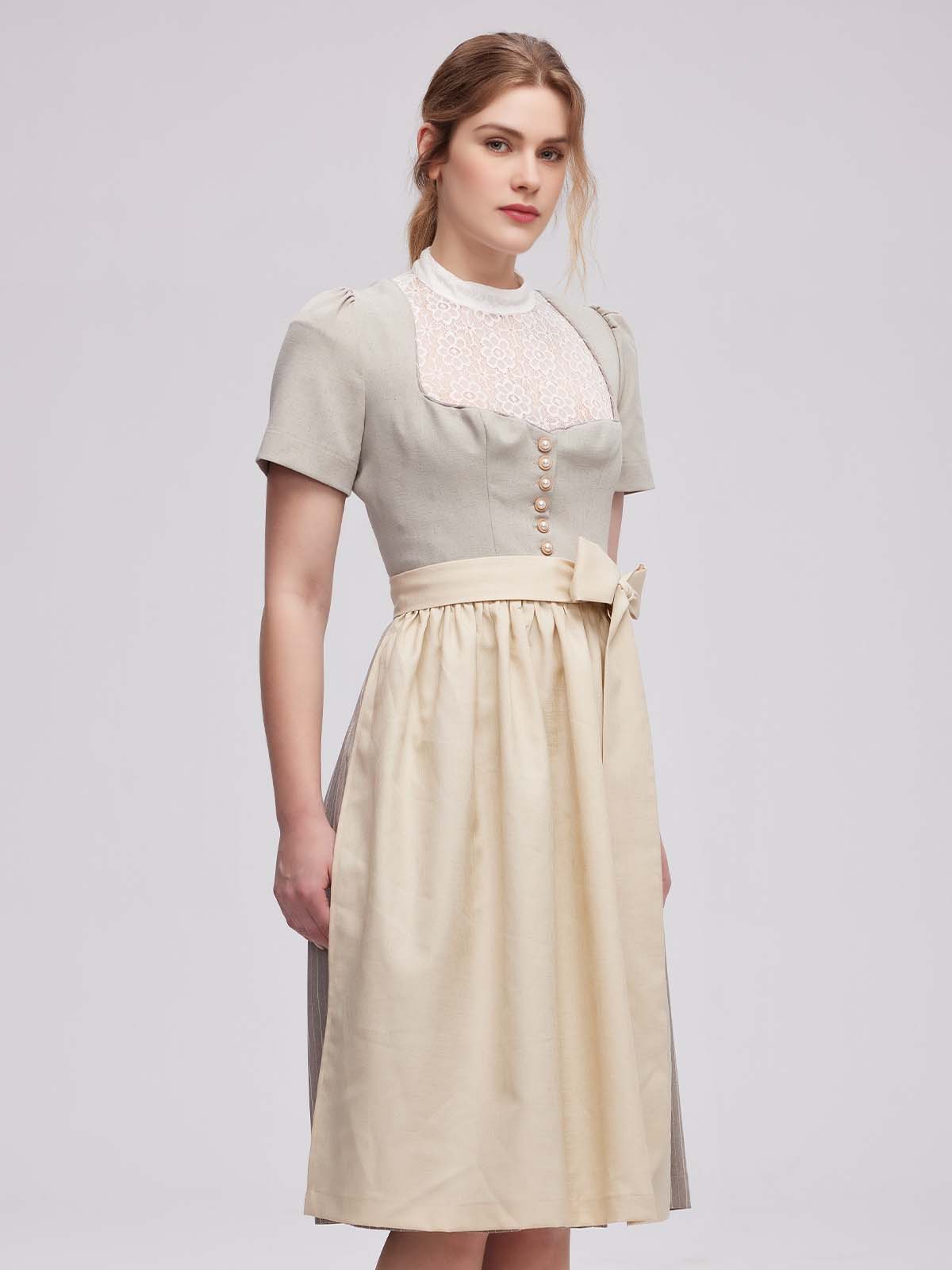 Elegantes blaues Dirndl mit traditioneller Schürze