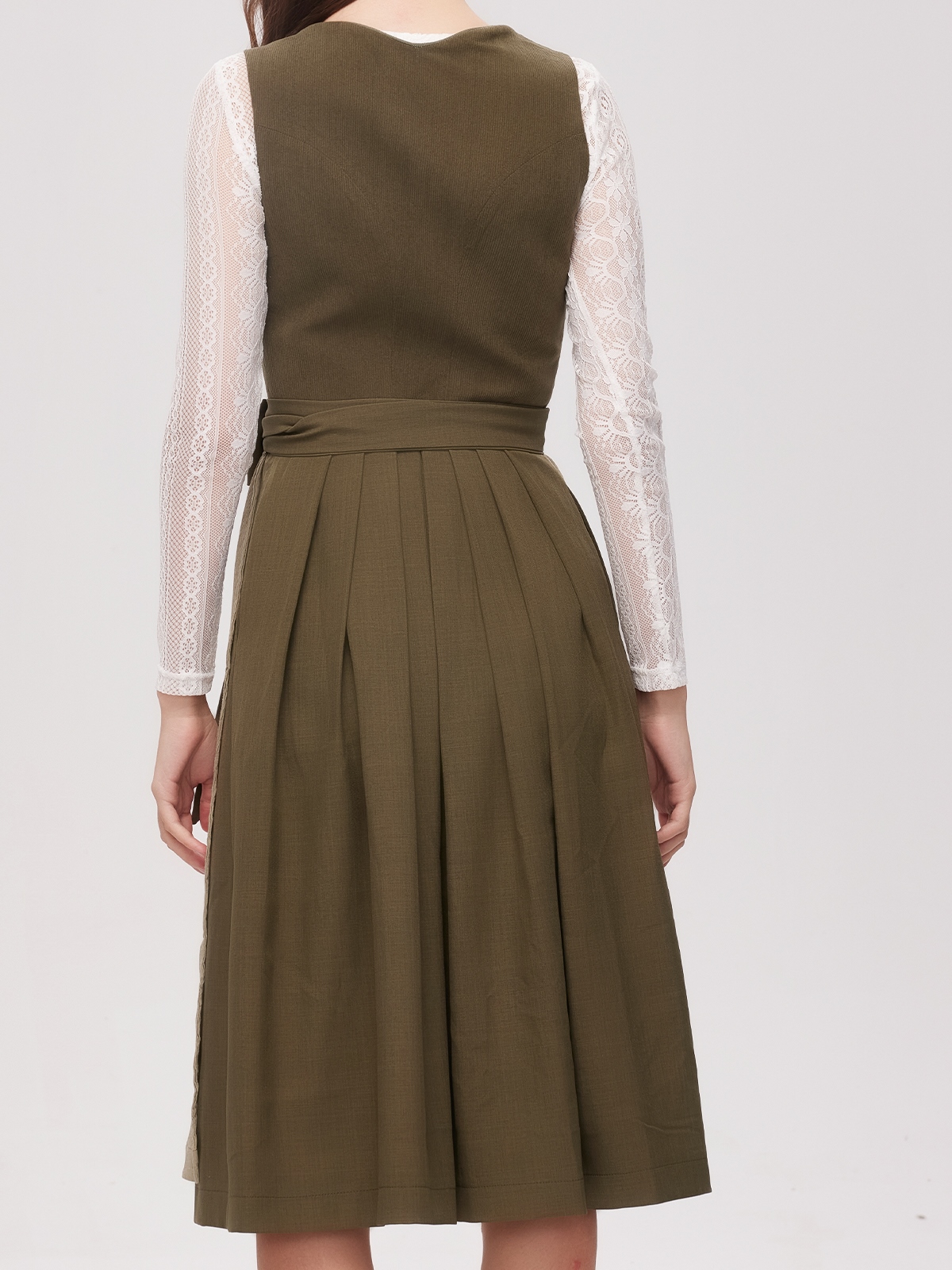 Dirndlbluse langarm durchsichtig in Grün